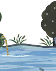Grenouille gloutonne illustration de Mikyo Noh pour Tiddalik conte aborigène revisité par Tikino