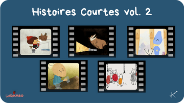 Jaquette pour histoires courtes volume 2, recueil de 5 court métrages disponible sur Tikino.