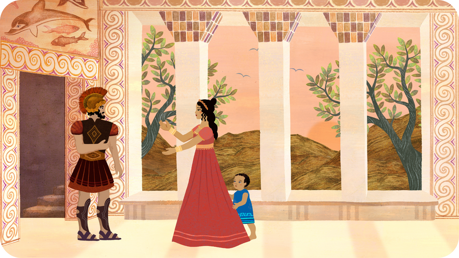 Hector retrouve sa femme Andromède et son fils. La guerre de Troie épisode 4 pour Tikino