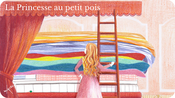 Illustration d'Oreli Gouel pour le conte La Princesse au petit pois à découvrir sur Tikino