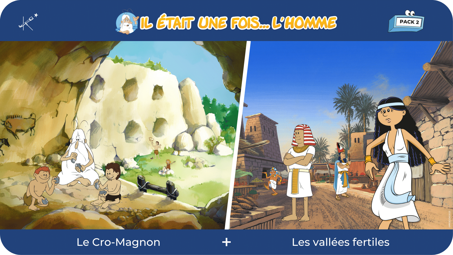 Il était une fois... L&#39;Homme - Pack 2 : Le Cro - Magnon + Les vallées fertiles - Tikino