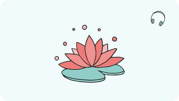 Fleur de lotus et casque audio, méditations à écouter sur Tikino