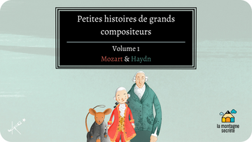 Mozart Haydn et la souris minime, jaquette du volume 1 de petites histoires de grands compositeurs sur Tikino